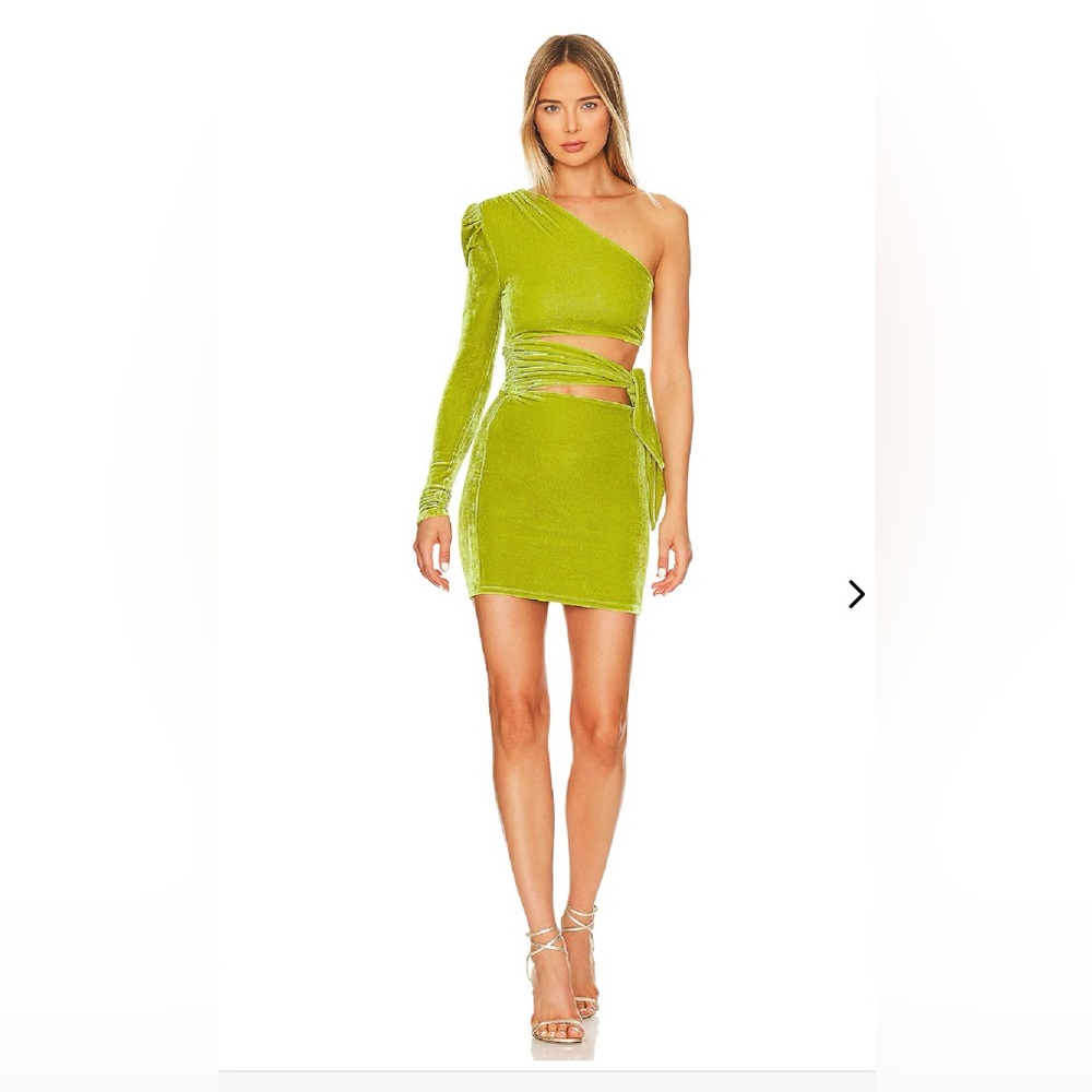 One-Shoulder Green Dress